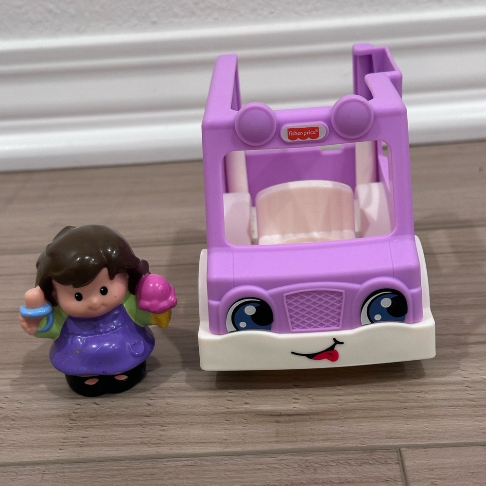 Fisher-Price Little People Purple Ice Cream Truck Toy